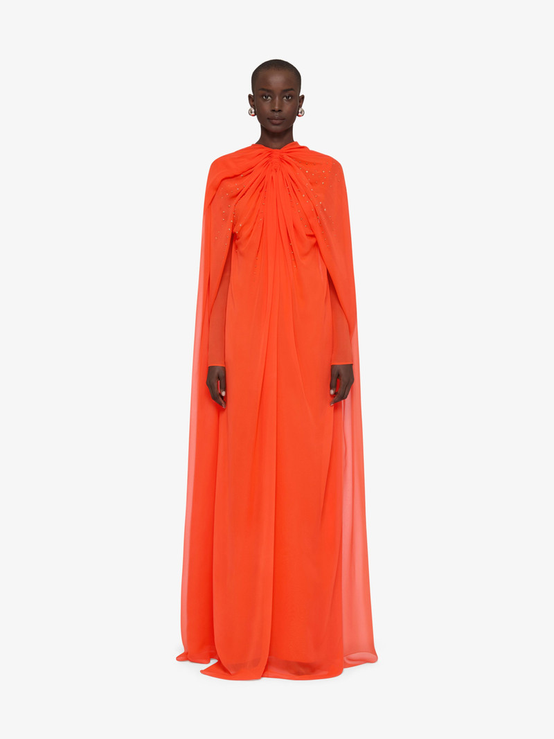 Givenchy EVENING CAPE DRESS IN SILK GEORGETTE WITH PEARLS outlook