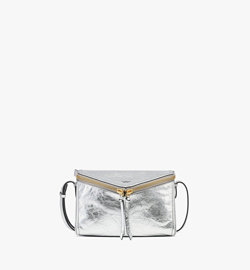 Diamant 3D Shoulder Bag in Metallic Calf Leather 3