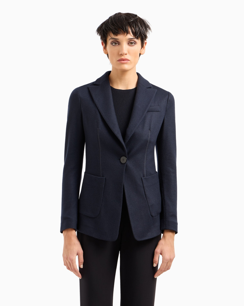 GIORGIO ARMANI Single-breasted jacket in pure cashmere jersey outlook