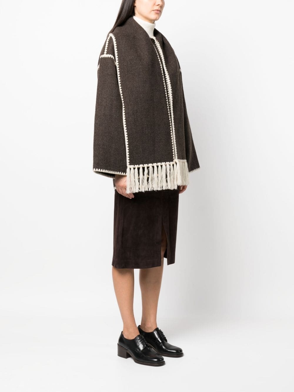 wool-blend scarf jacket - 3