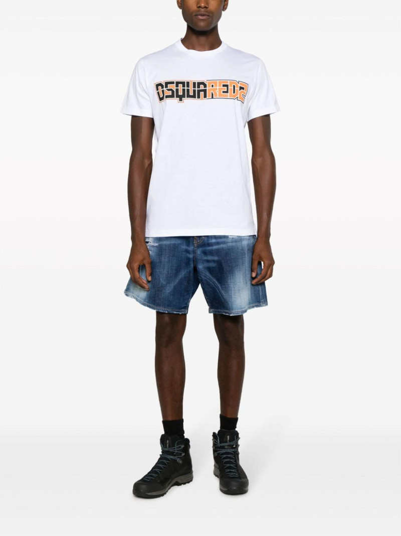DSQUARED2 로고 인쇄 면 T 셔츠 outlook
