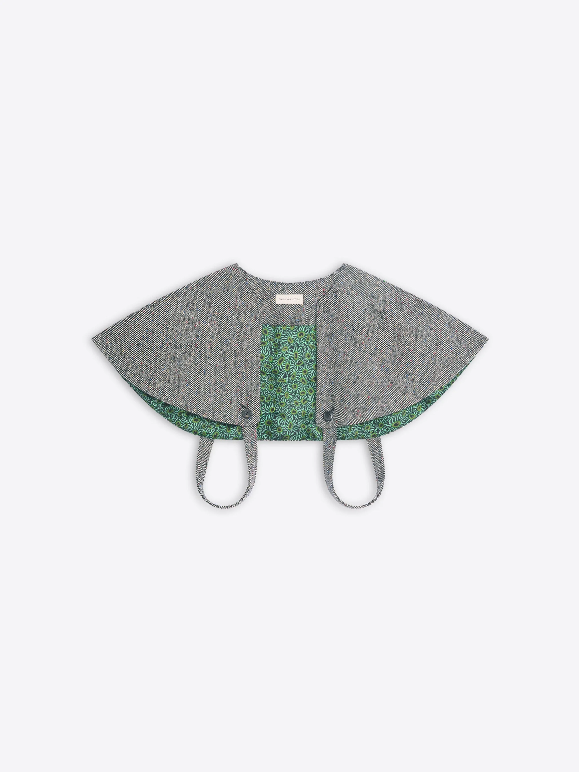 MINI WOOL TWEED CAPE - 1
