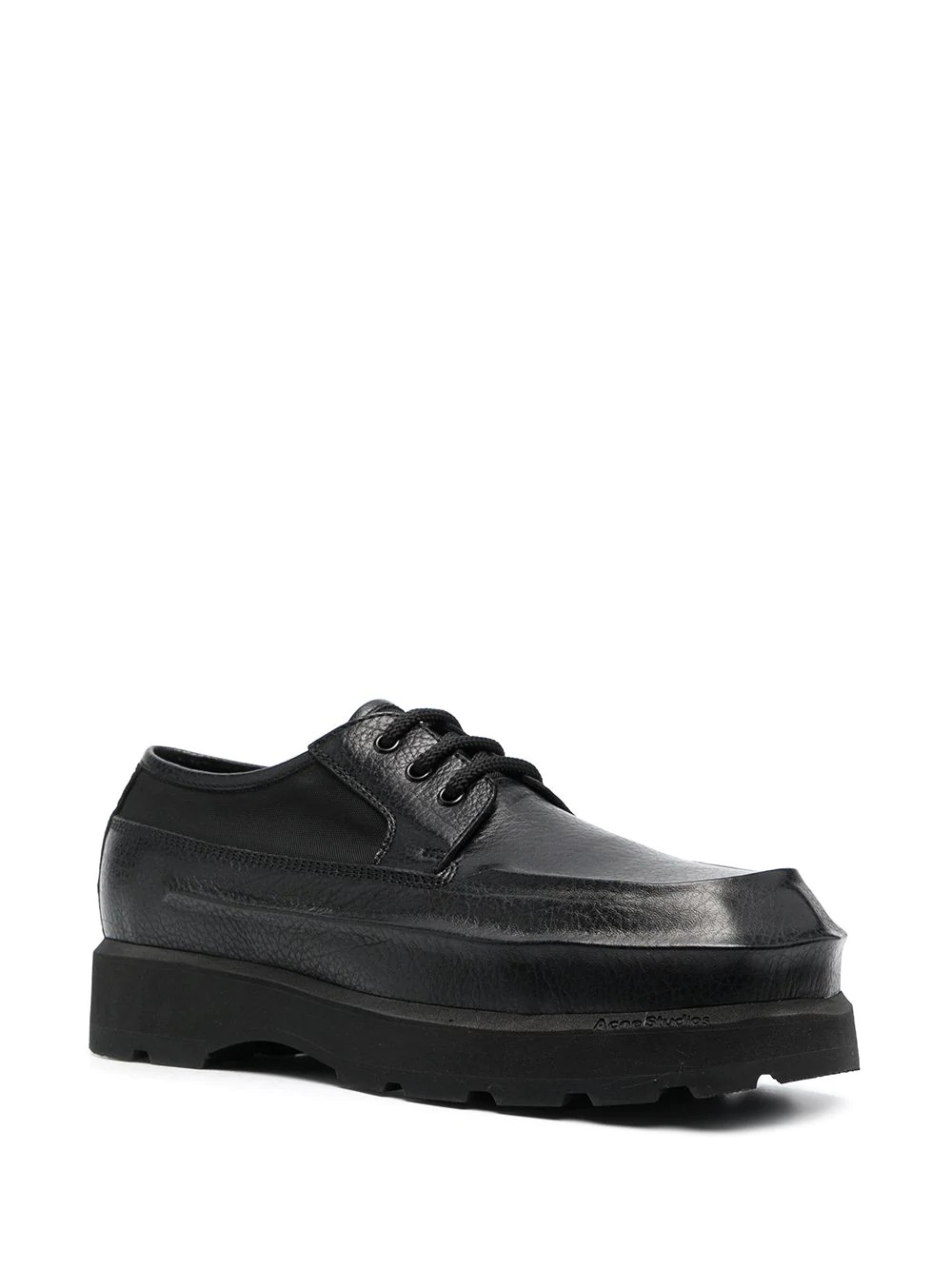 round-toe leather Derby shoes - 2