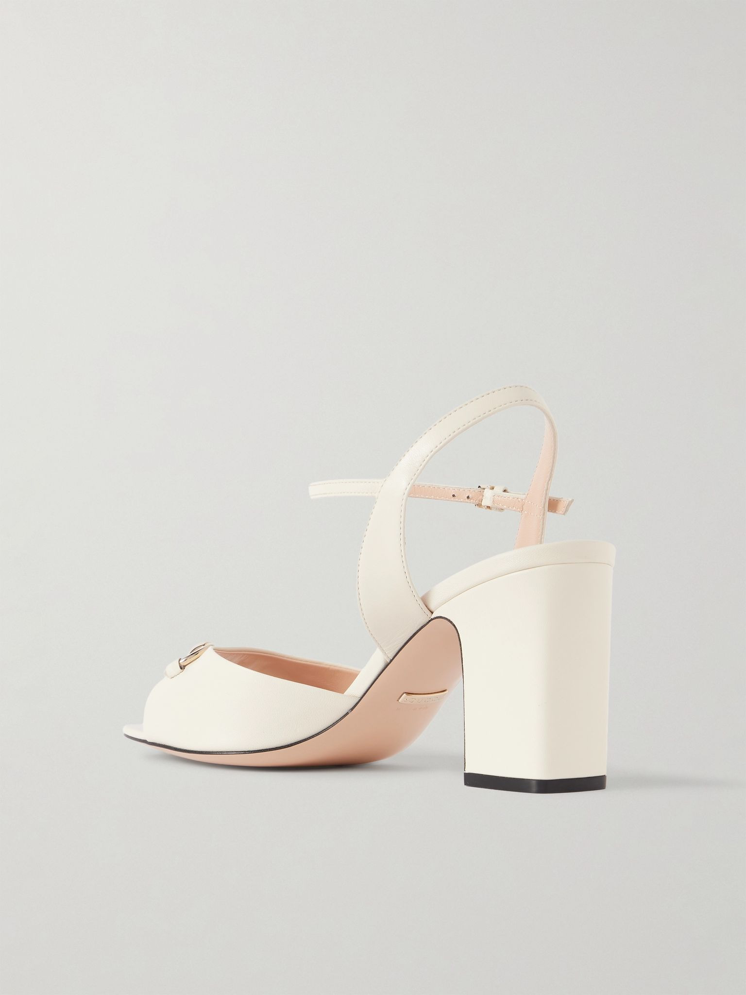 Lady horsebit-embellished leather sandals White - 3