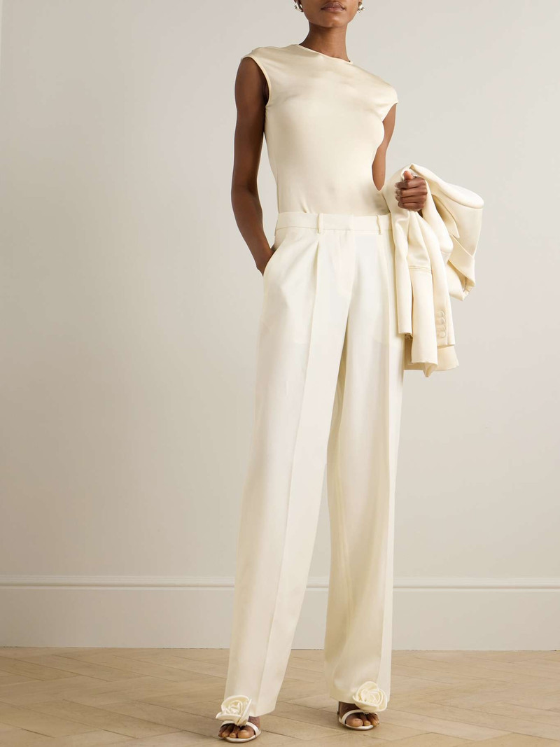 MAGDA BUTRYM Pleated wool and silk-blend cady straight-leg pants outlook