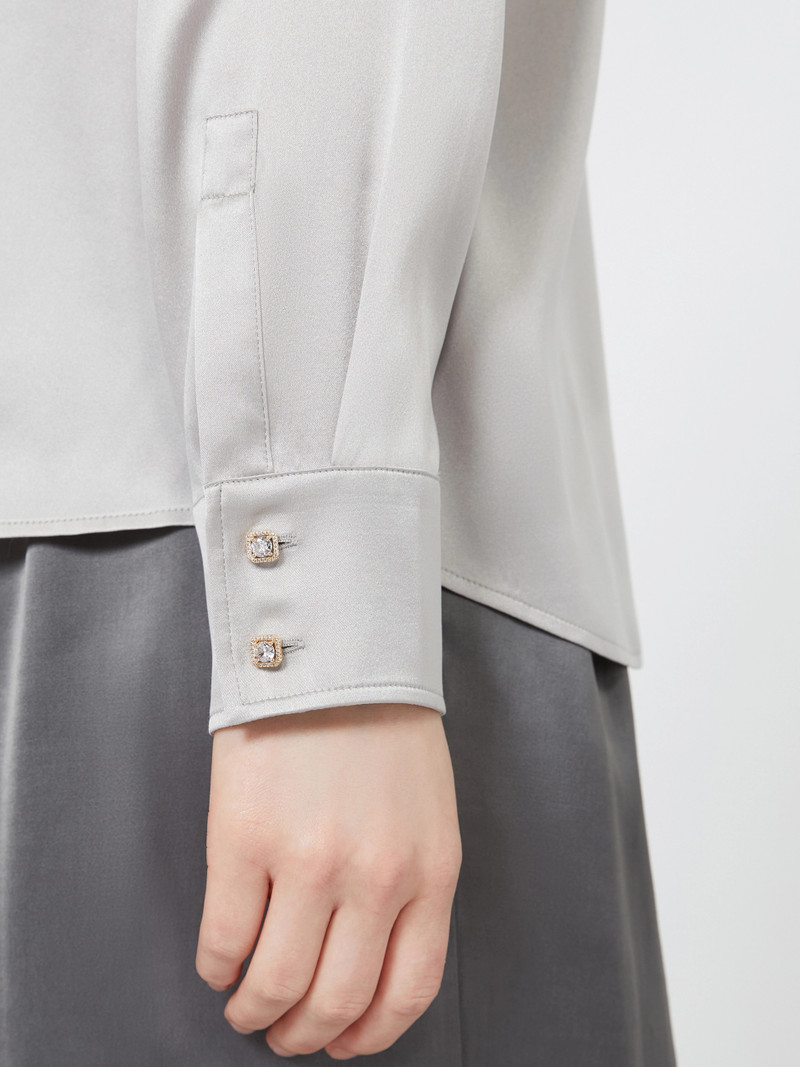 XERO Mannish silk satin shirt - PEARL GREY 6
