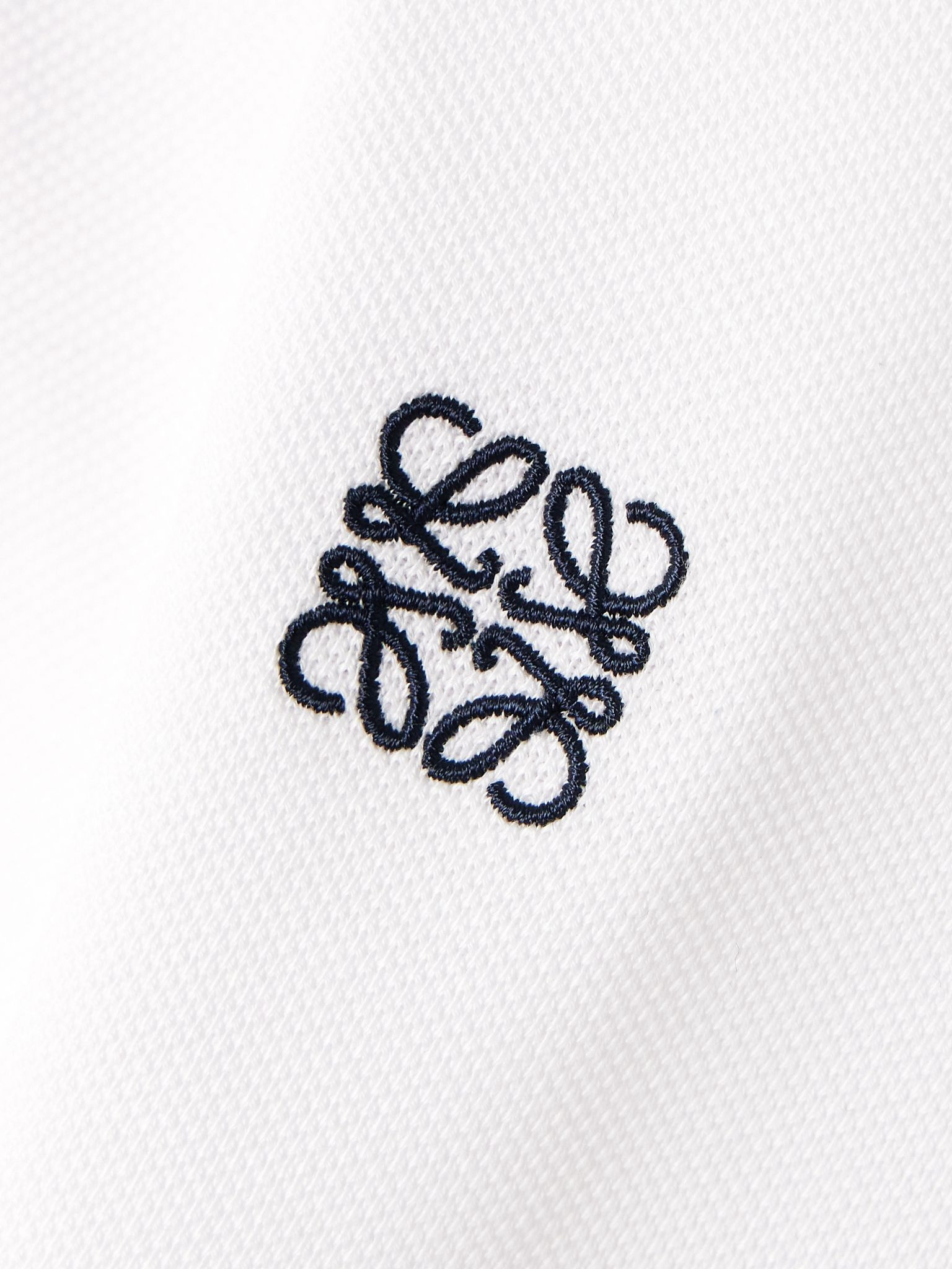 Cropped embroidered cotton-piqué polo shirt White - 4