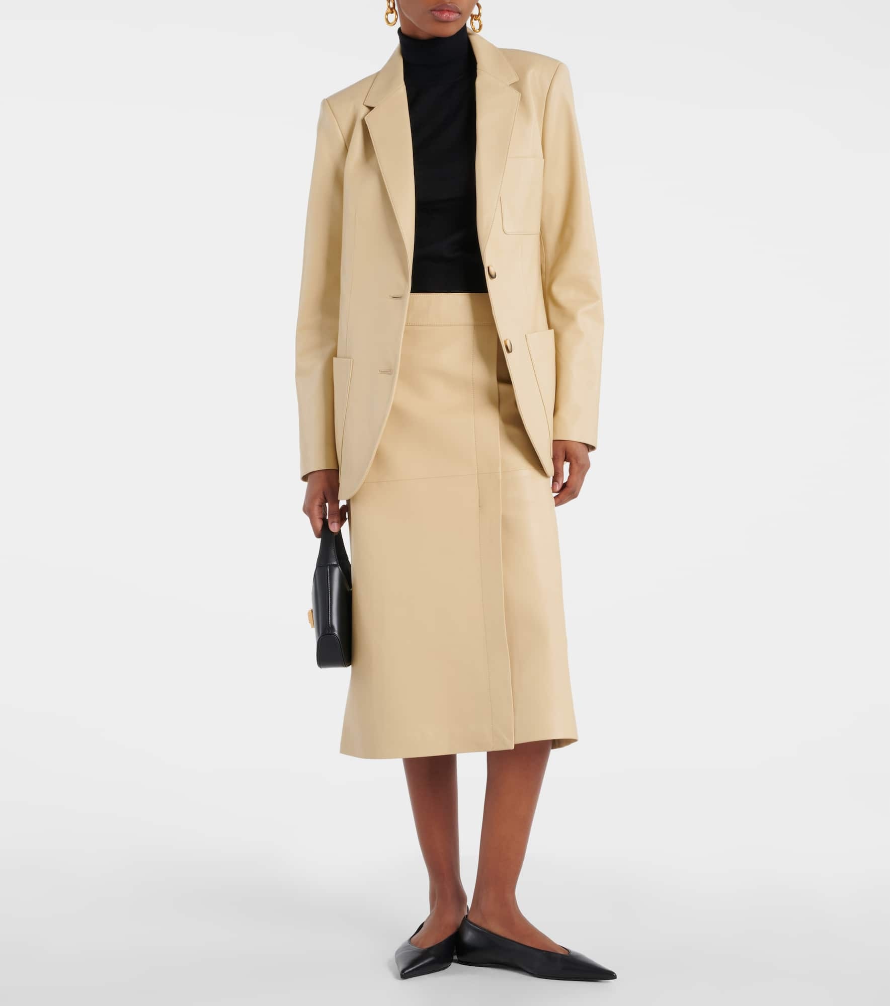 Sevres leather pencil skirt - 2