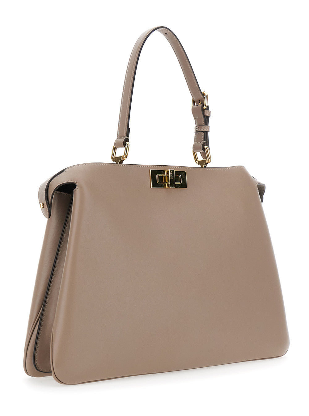 Fendi Women 'Pekaboo Soft Large' Grey Handbag With Twist Lock In Leather Woman - 3