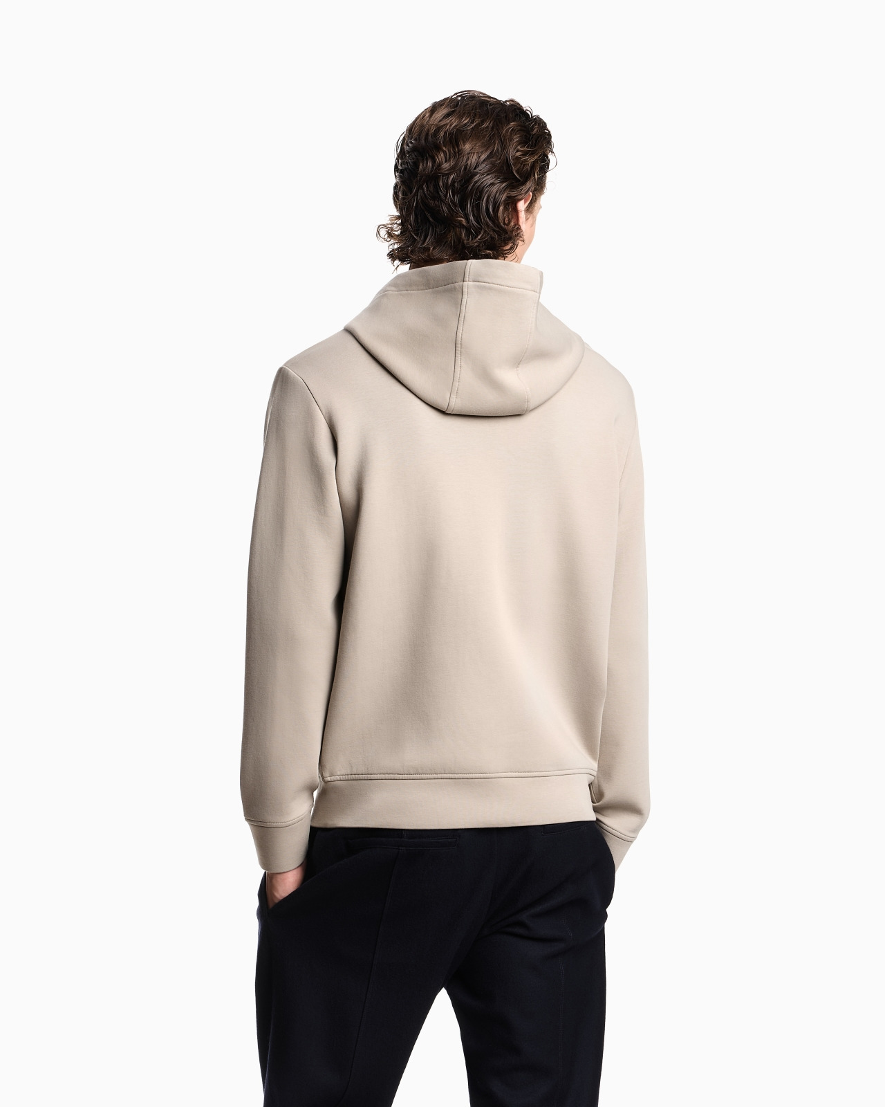 Double-jersey zip-up hooded sweatshirt with embossed, embroidered EA logo - 3