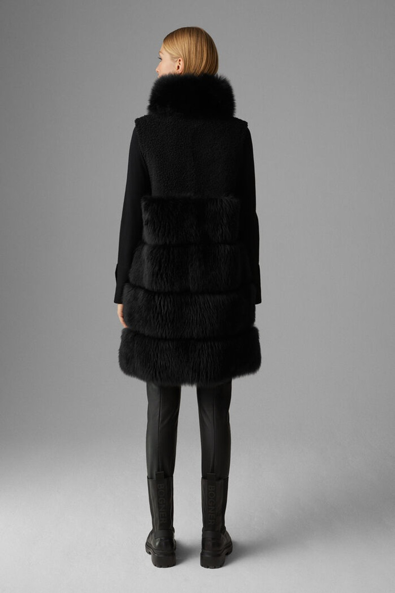 Lima Reversible lambskin waistcoat in Black 3