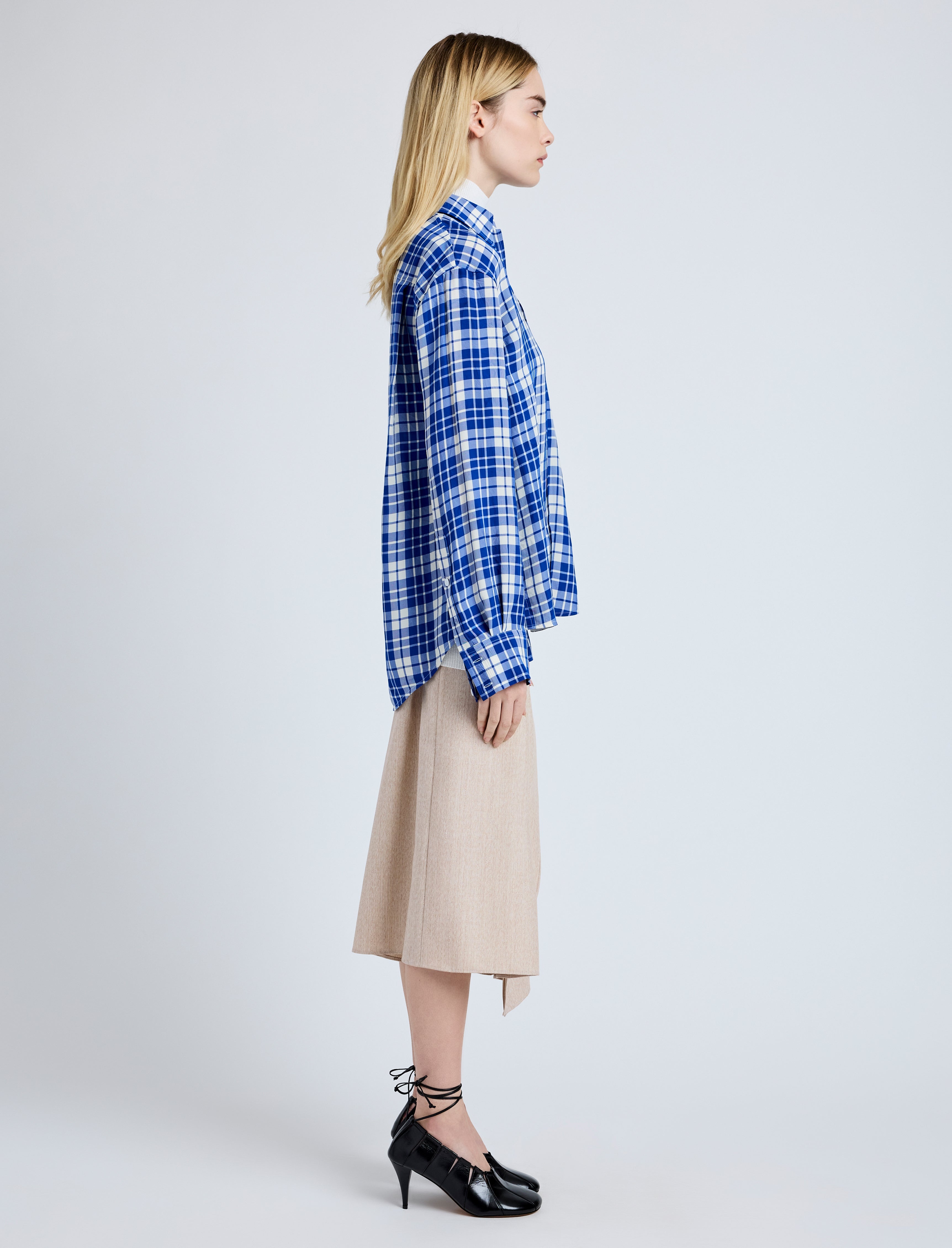 Bronwen Top in Crinkled Plaid - 4