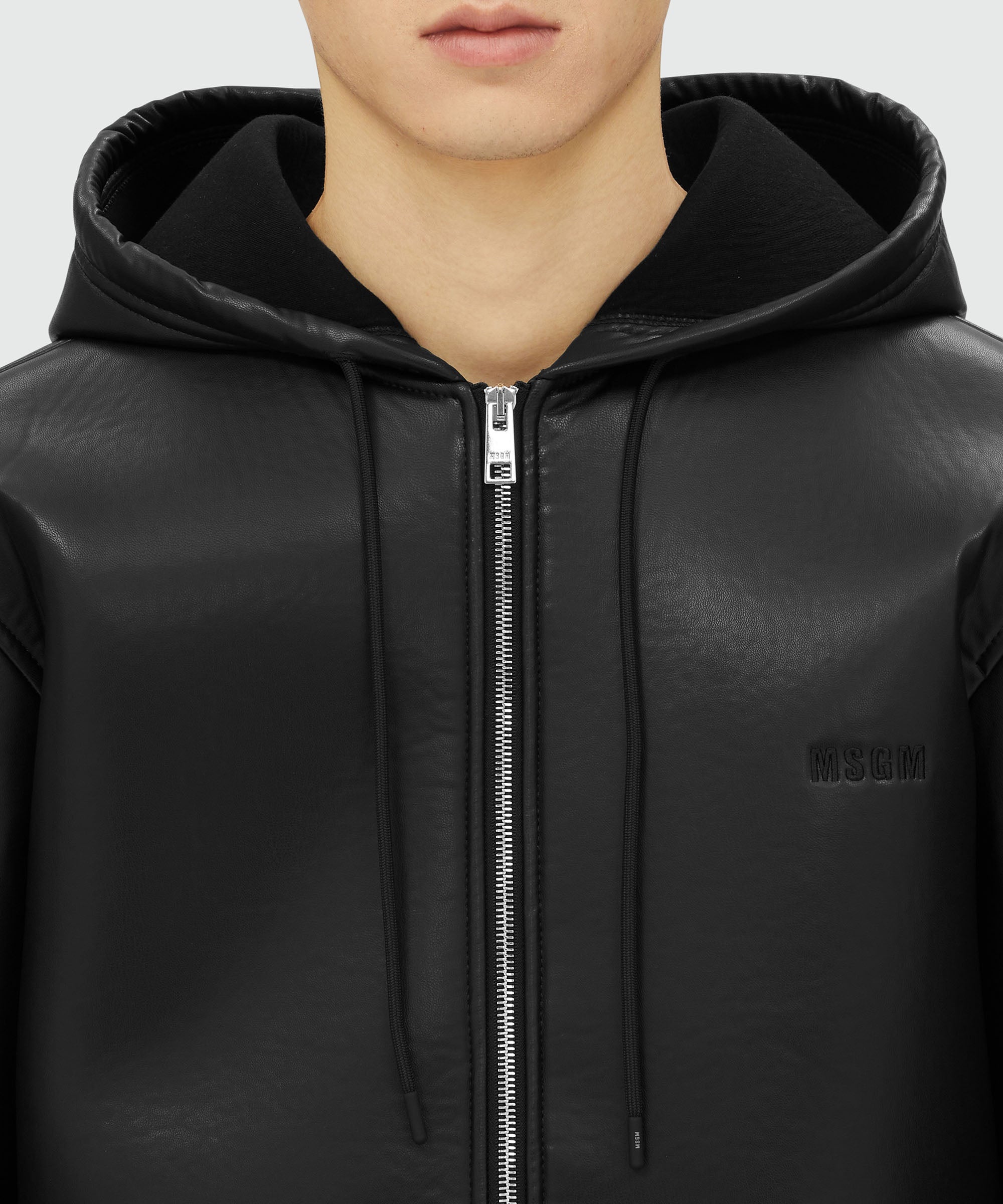 Scuba-effect faux-leather jacket - 5