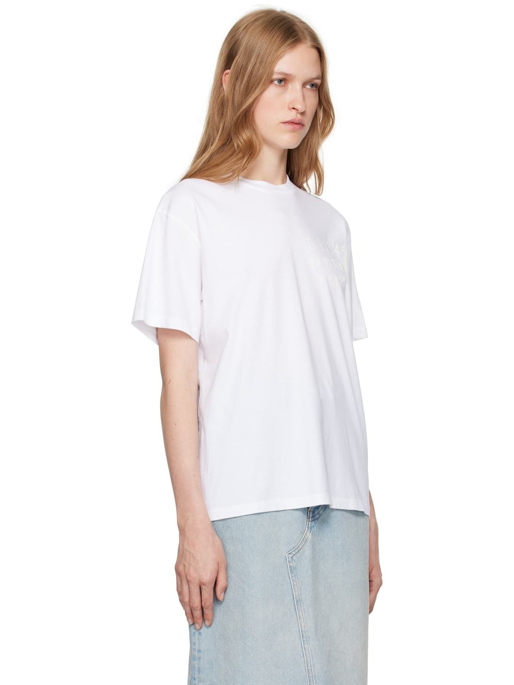 White Numeric Dropped-Shoulder T-shirt - 2
