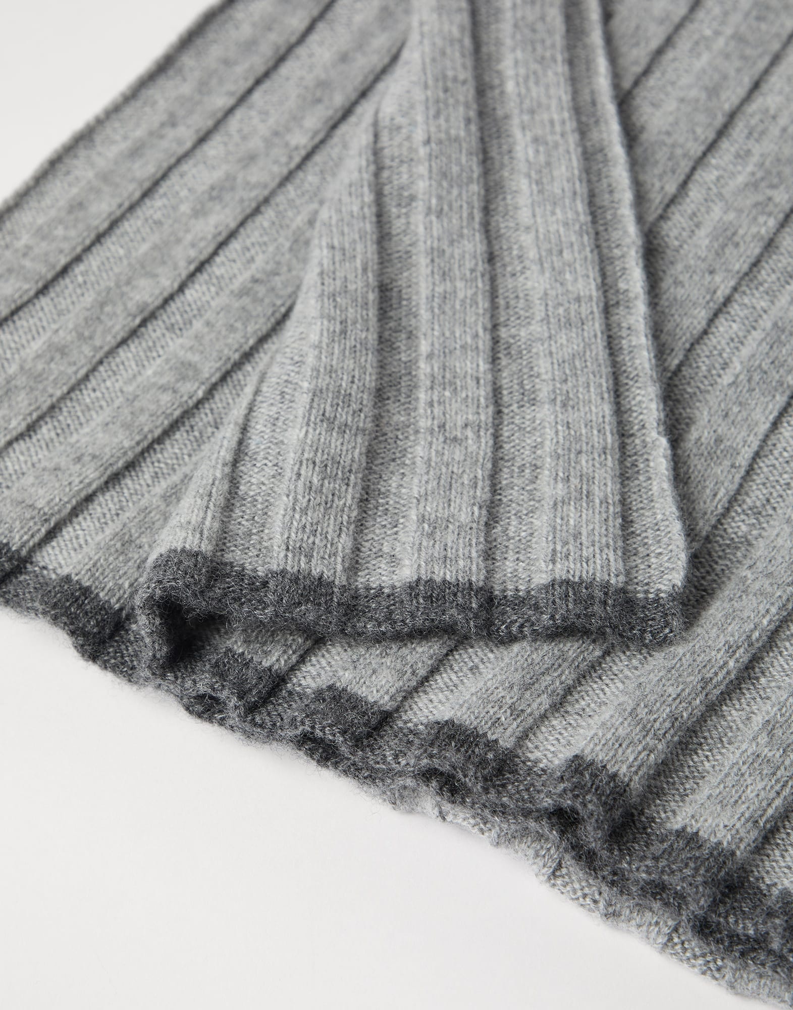 Cashmere rib knit scarf - 3
