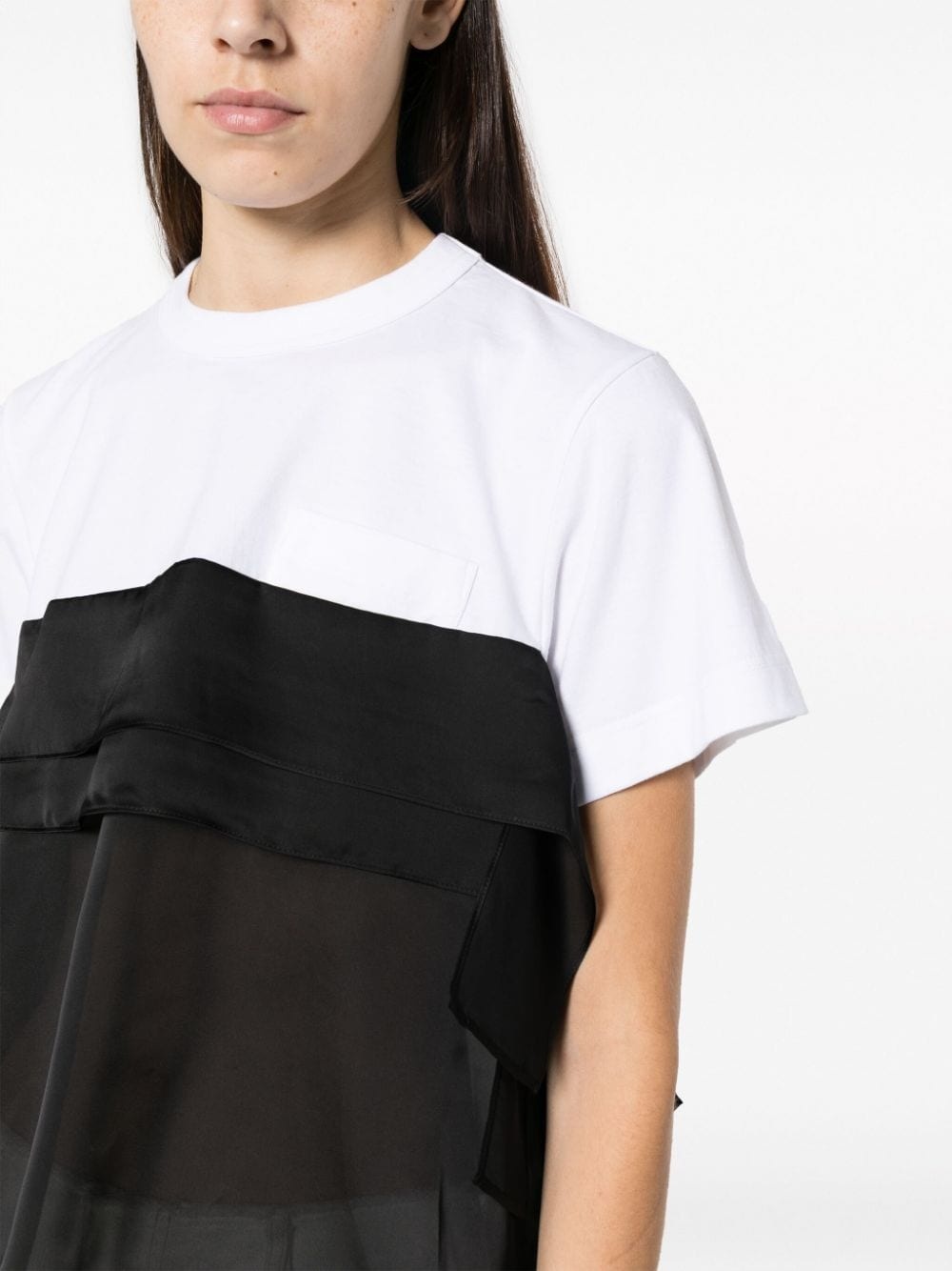 semi-sheer panel T-shirt - 5