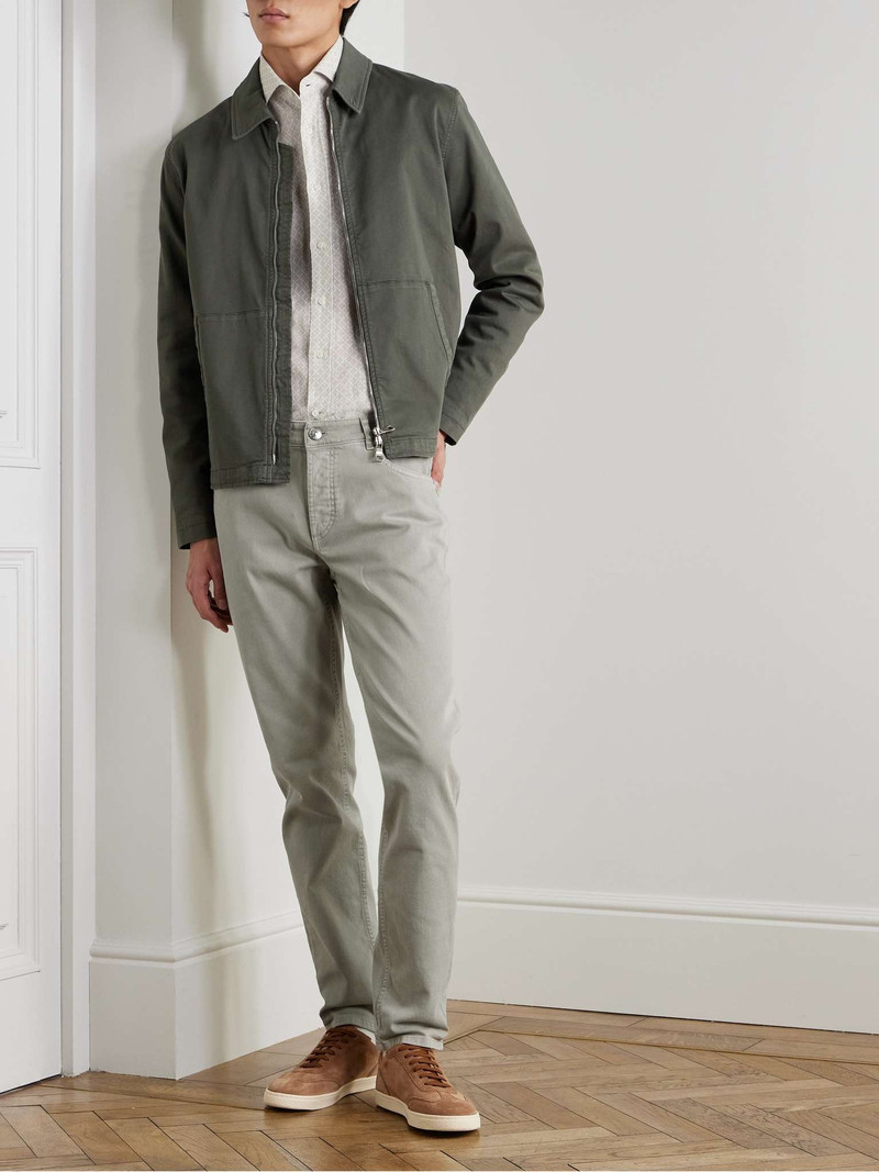 Brunello Cucinelli Slim-Fit Straight-Leg Logo-Embroidered Jeans outlook