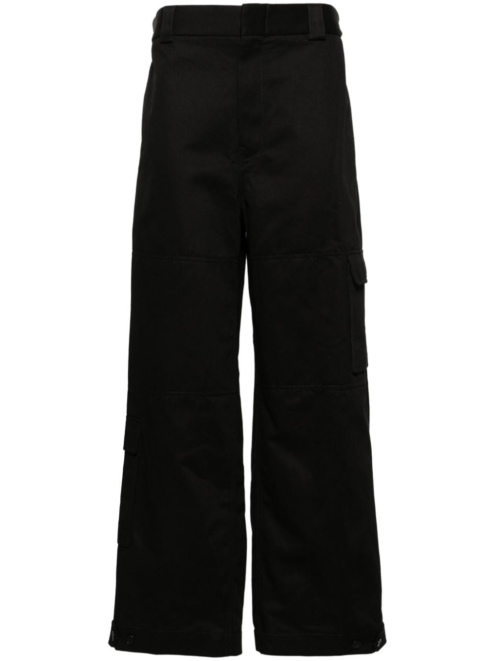 logo-patch cotton cargo trousers - 1