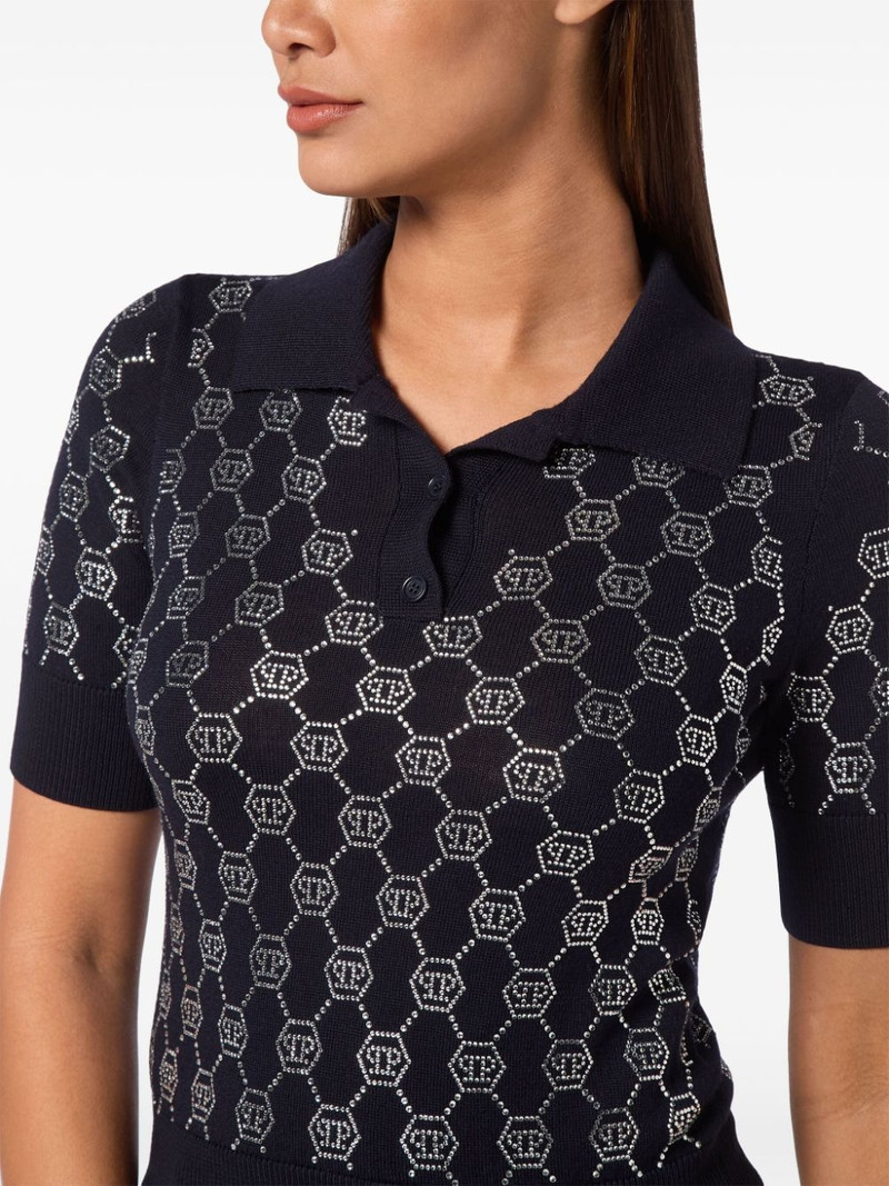 crystal-embellished polo top 3