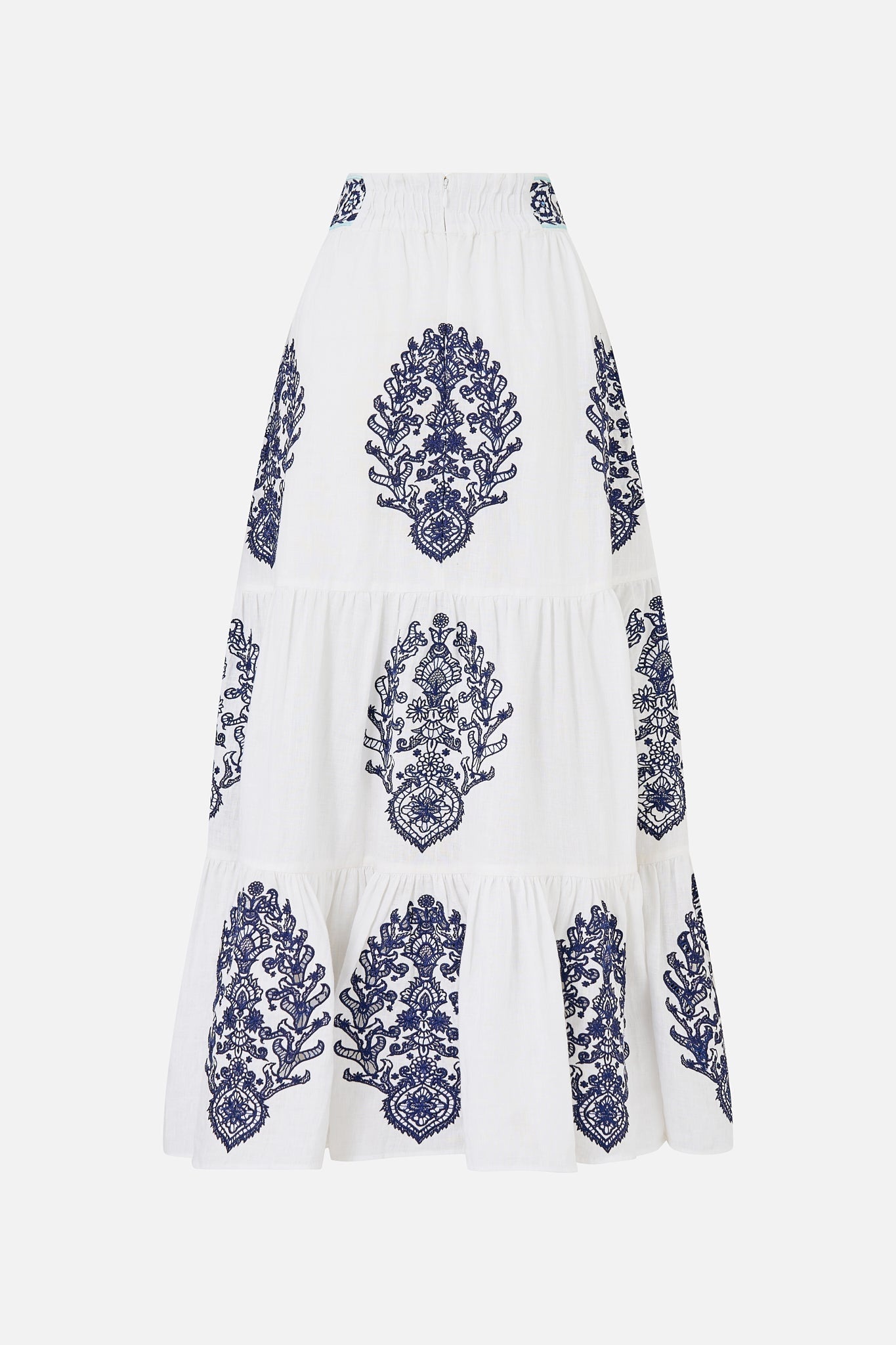 TIERED EMBROIDERED SKIRT - 8