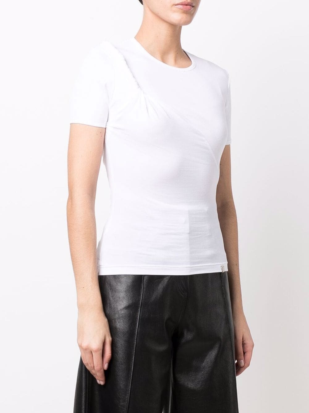 asymmetric twist T-shirt - 3