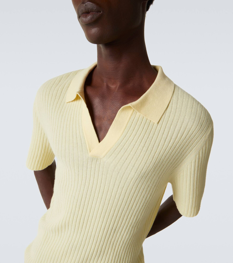 Ribbed-knit cashmere polo shirt 5