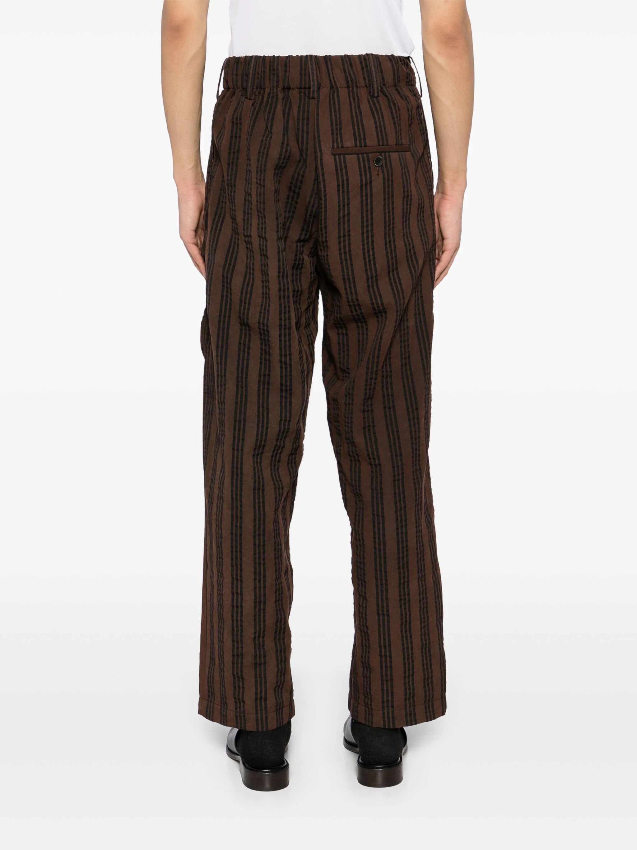 VERTICAL-STRIPE DROP-CROTCH TROUSERS - 4