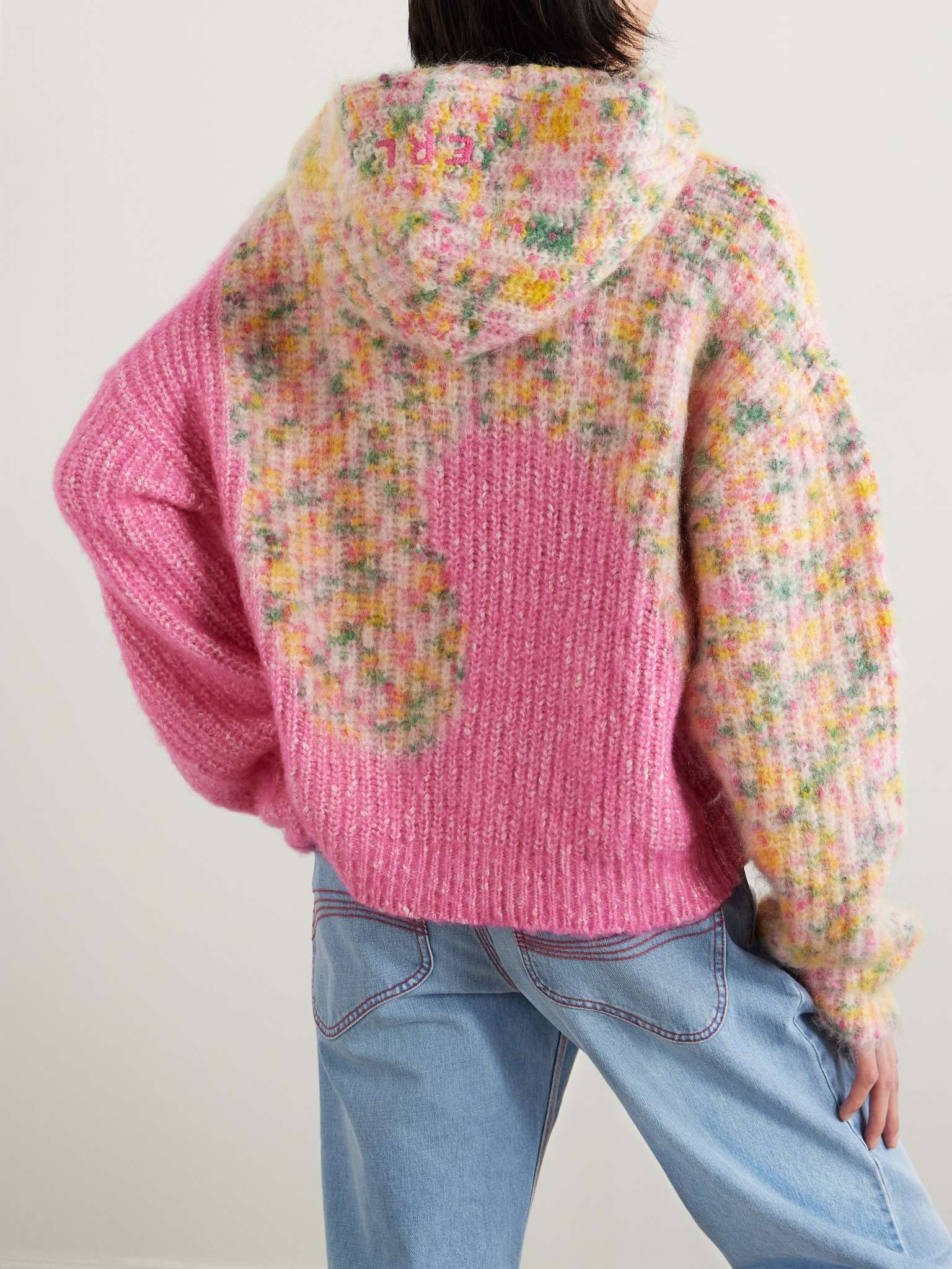 Swirl Oversized Logo-Embroidered Ribbed-Knit Hooded Sweater - 3