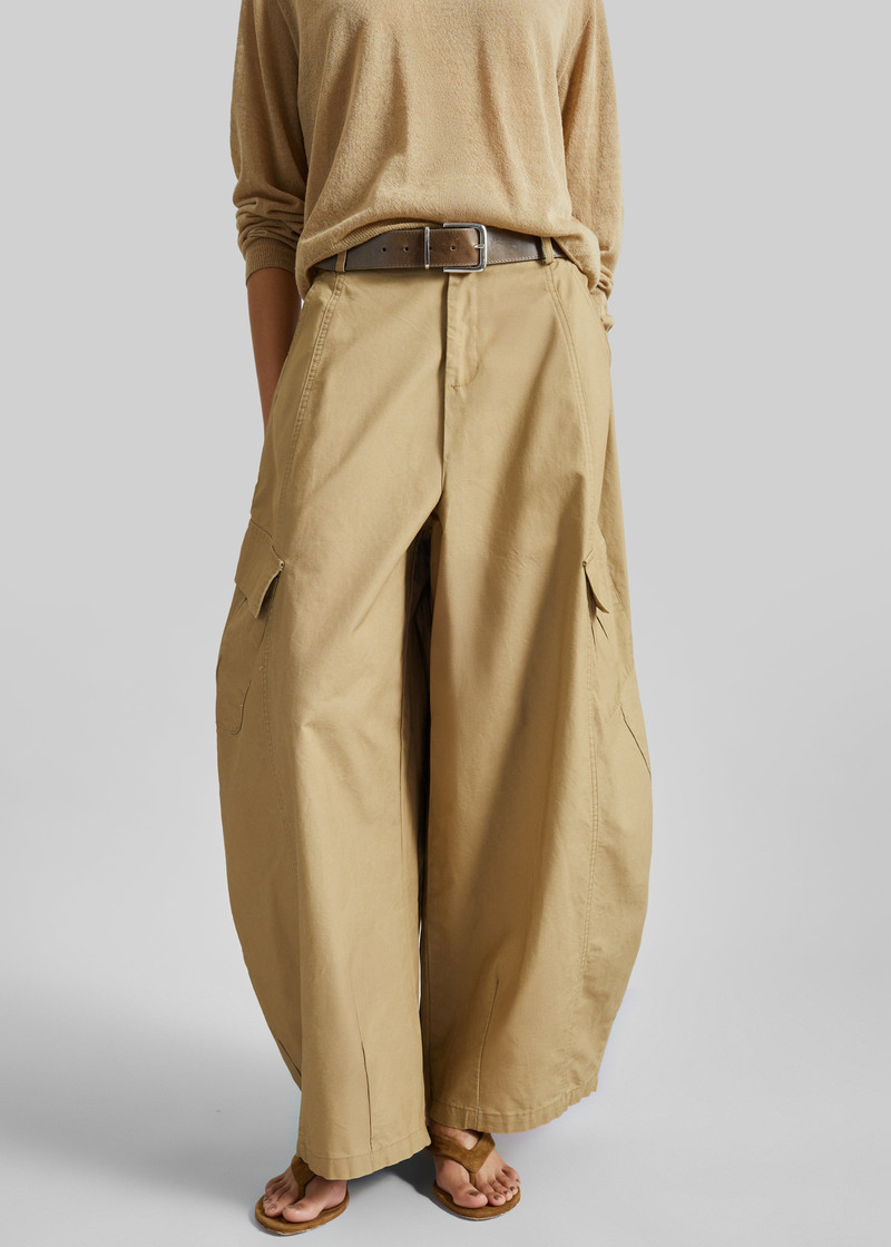 Baixa Barrel Cargo Pants - Beige 5