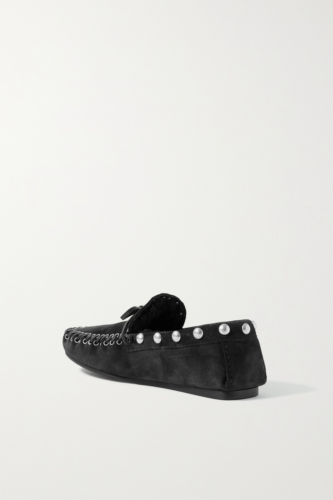 Faomee studded shearling-lined suede loafers - 3
