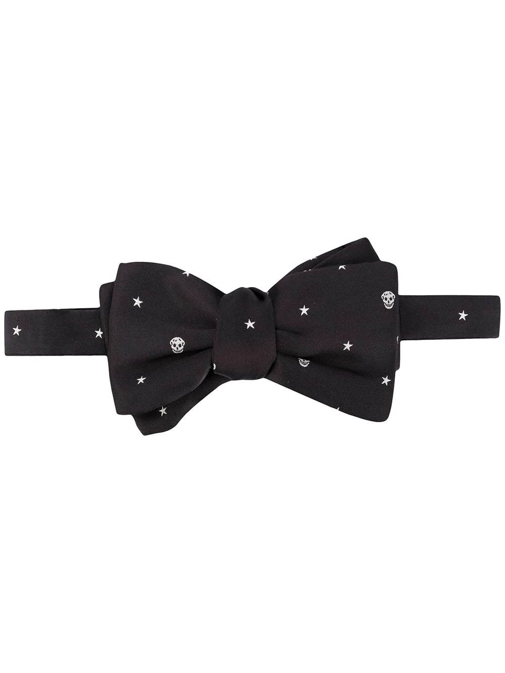 skull-print clip-on bow tie - 1