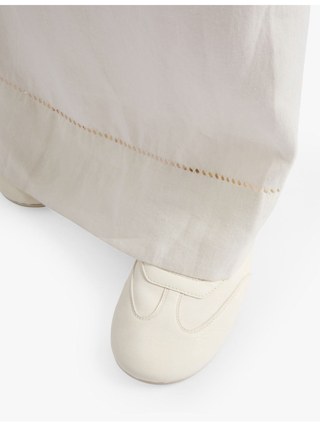 Logo-embroidered mid-rise linen maxi skirt - 5