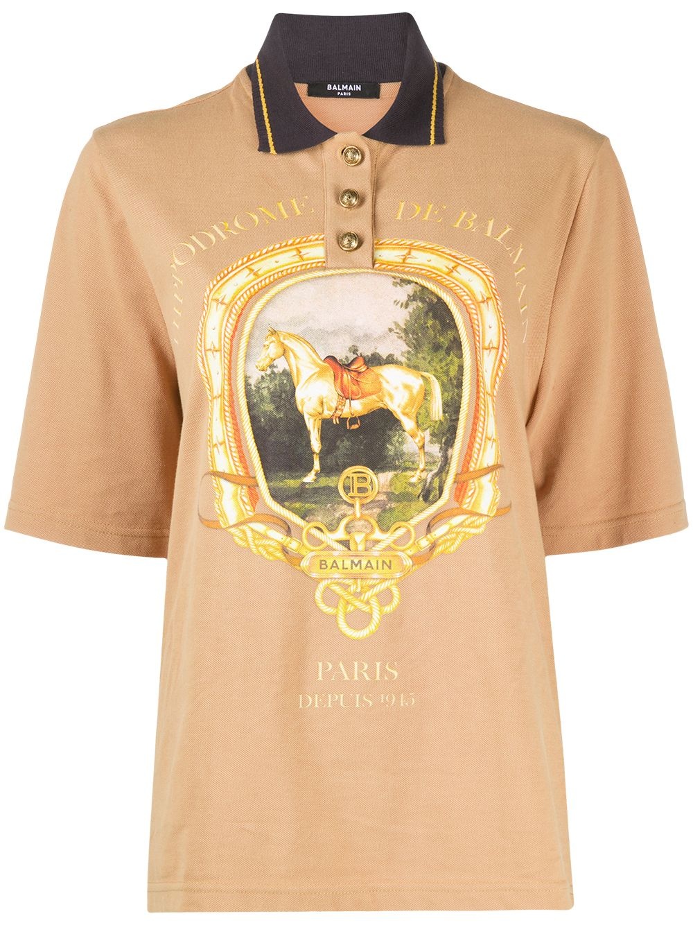 equestrian print polo shirt - 1