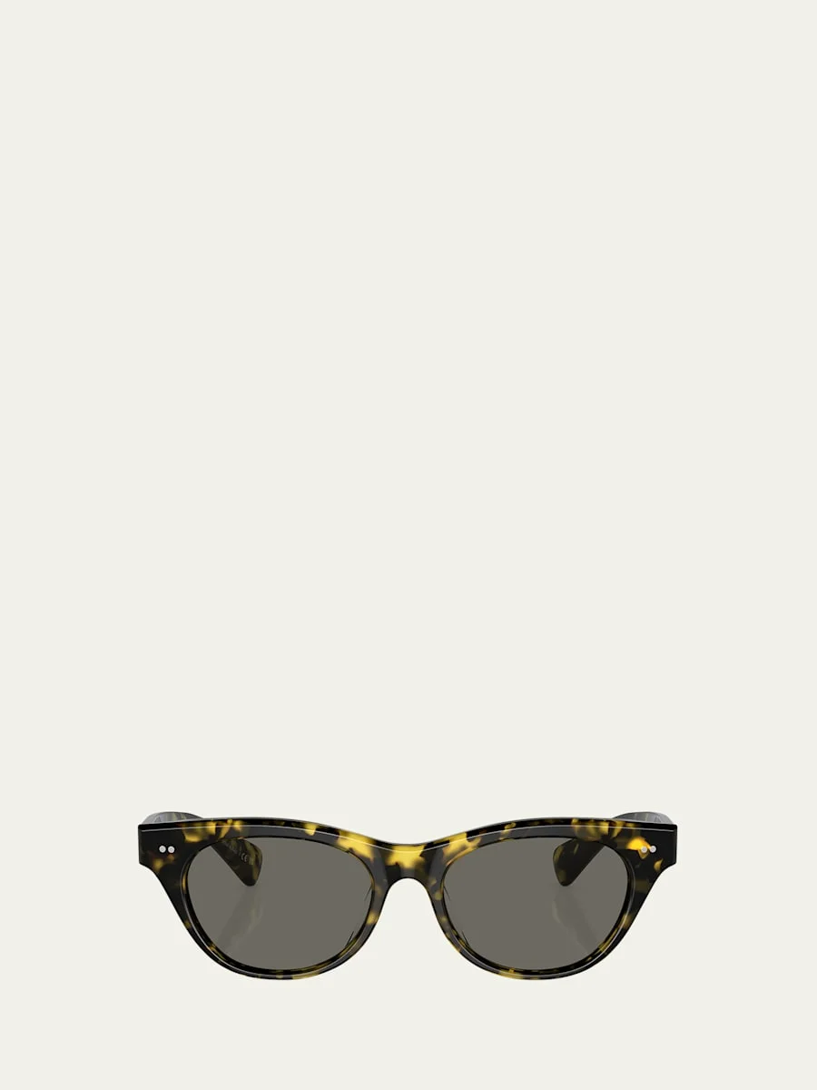 Avelin Havana Acetate Butterfly Sunglasses - 1