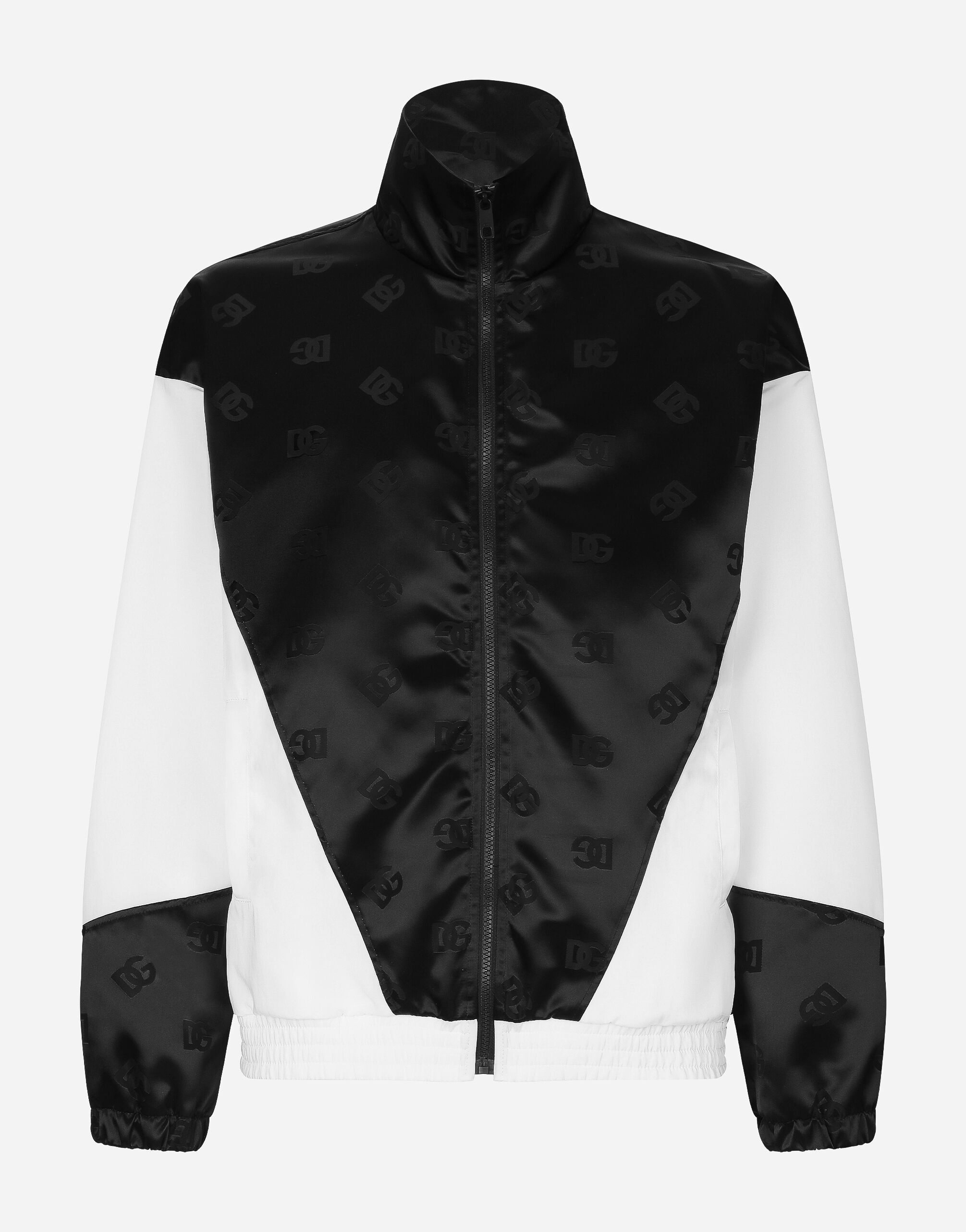 Zip-up nylon jacquard jacket with DG logo - 1