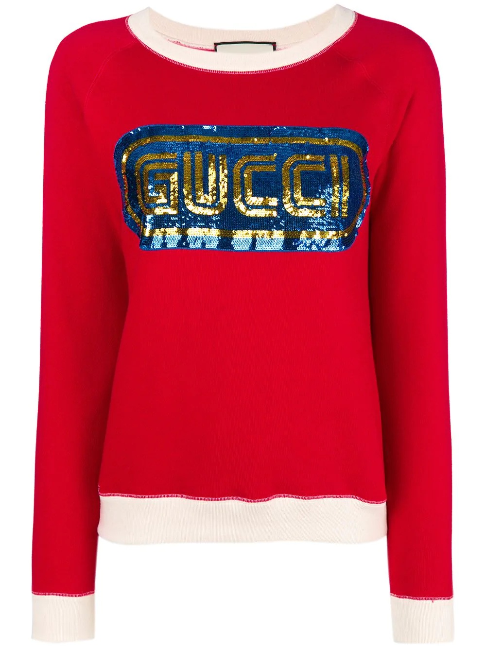 sequined logo sweatshirt - 1