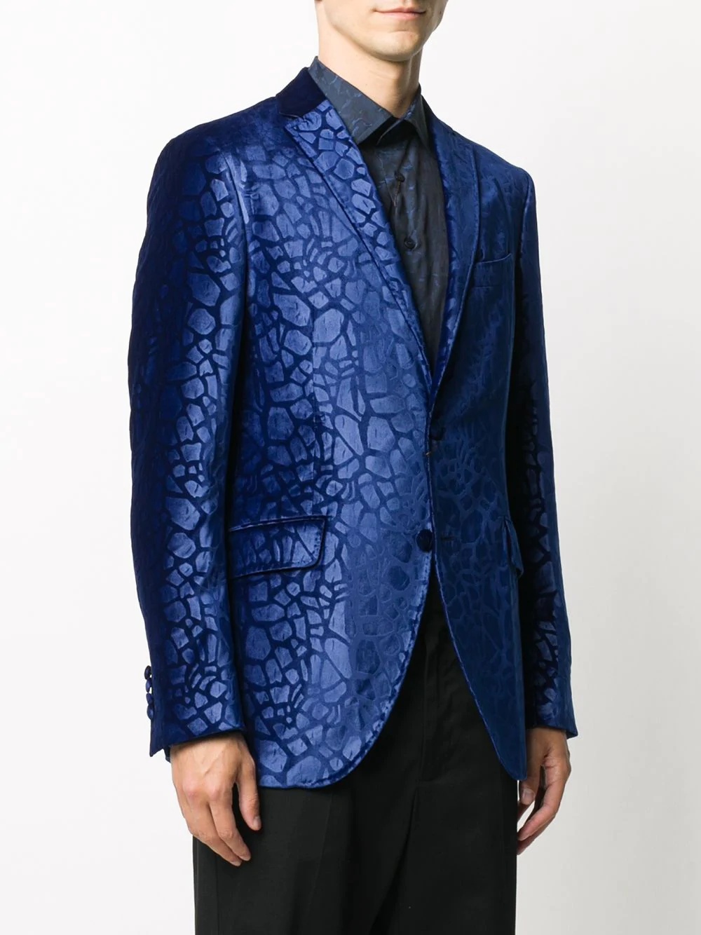 abstract-print single breasted blazer  - 3