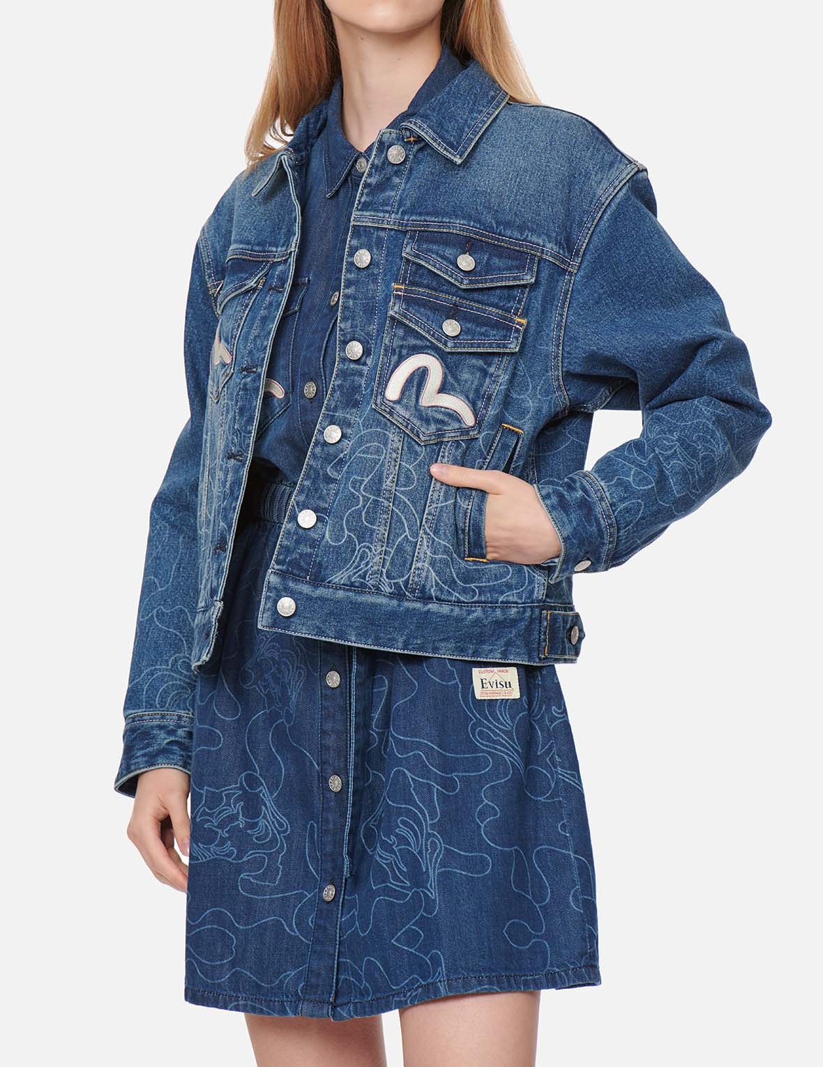 GRADATED LASER-PRINT DENIM JACKET - 4