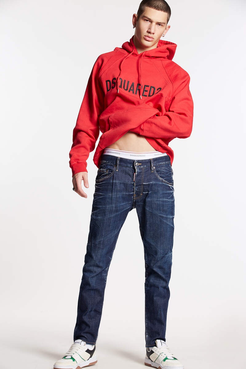 DARK CLEAN WASH SKATER JEANS - 1