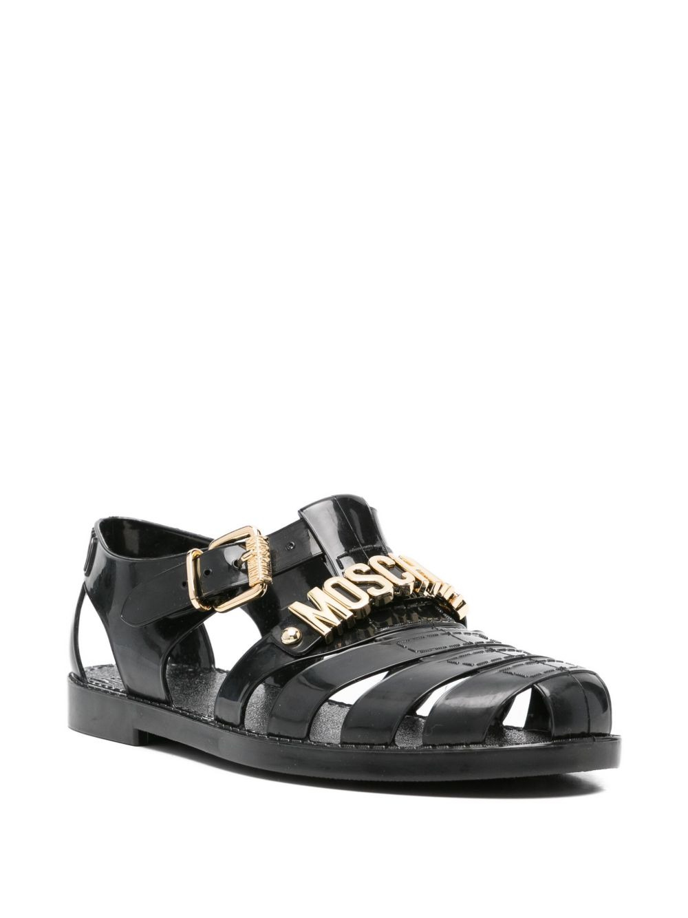 logo-plaque buckle sandals - 2