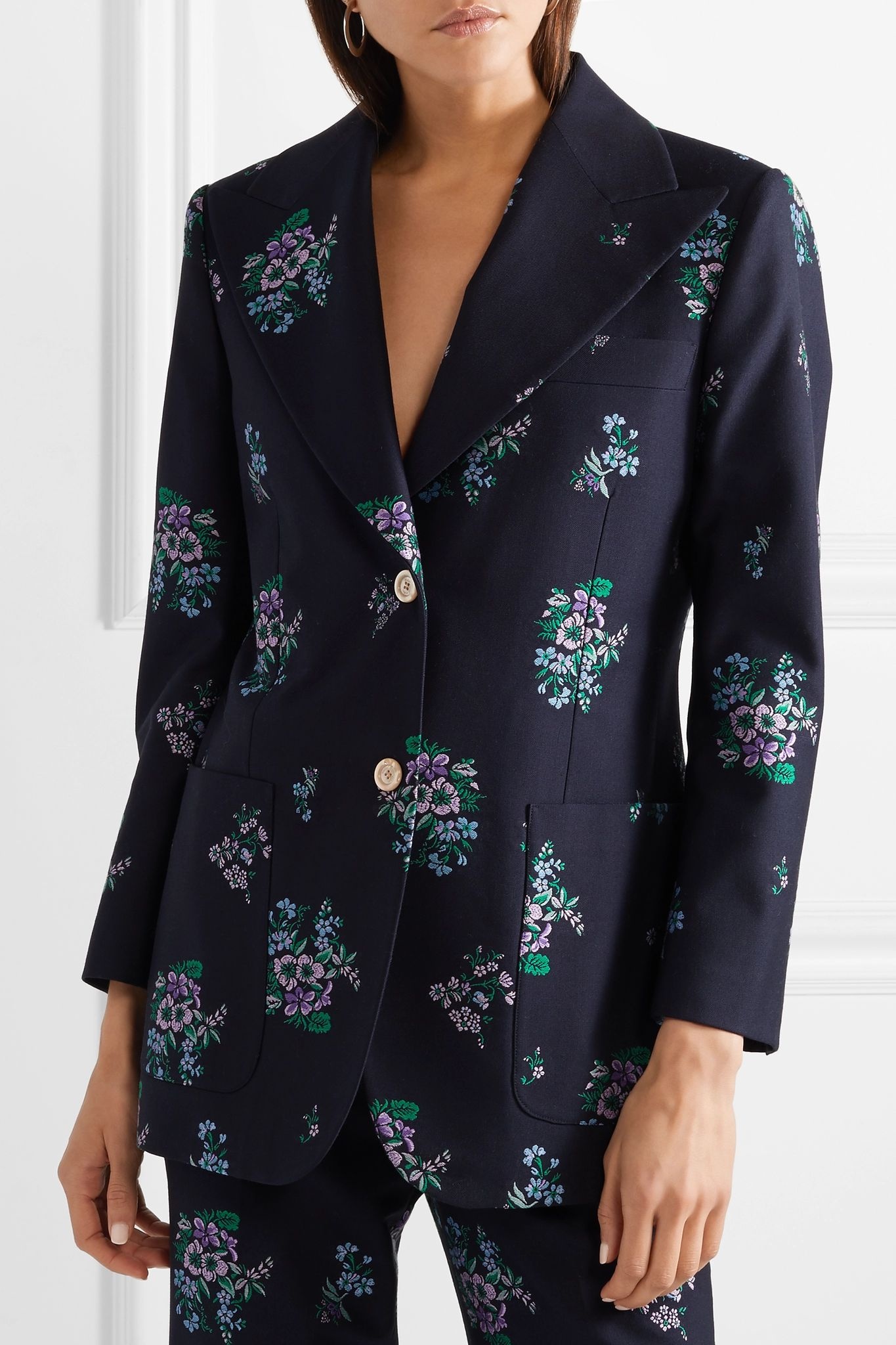 Cotton and wool-blend jacquard blazer - 3