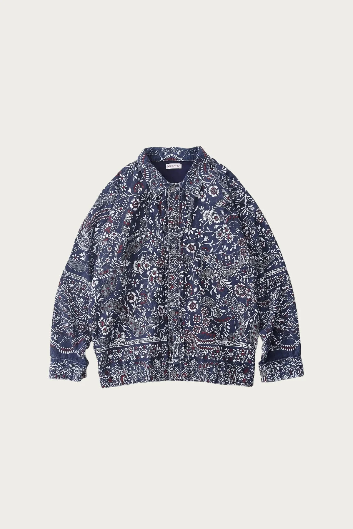 Gyan Bandana Trucker Jacket - Navy - 1