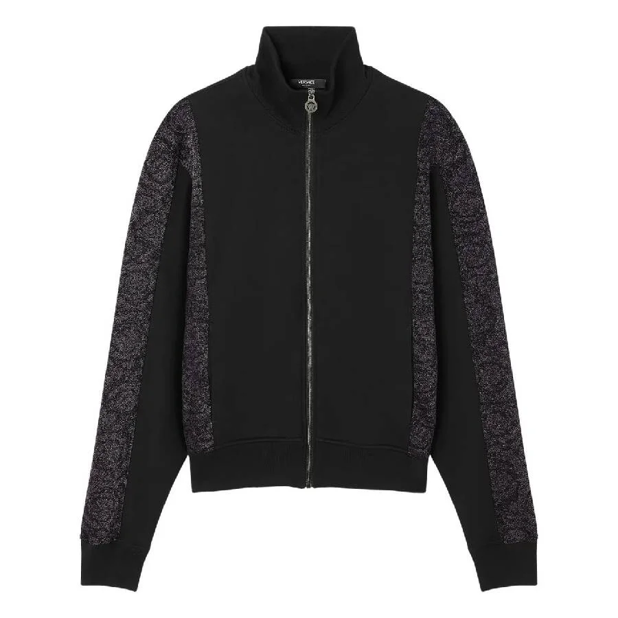 Versace Barocco Jacquard Lurex Zip Sweatshirt - 1