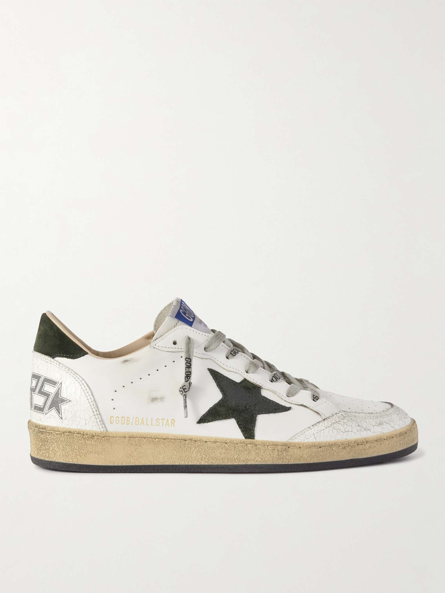 Ballstar Distressed Leather and Suede Sneakers - 1