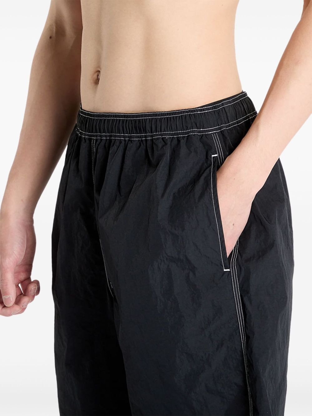 contrast-stitch swim shorts - 5