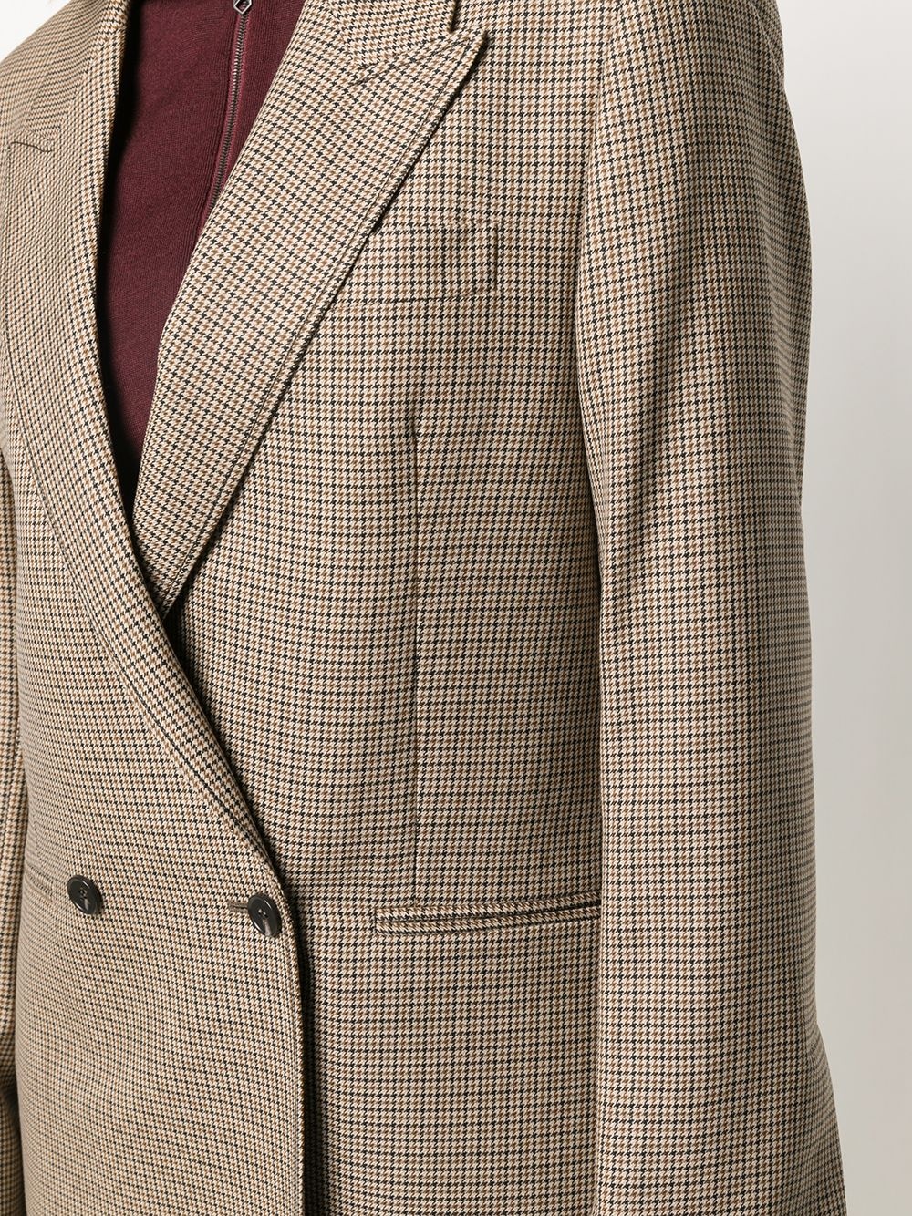 double breasted houndstooth blazer - 5