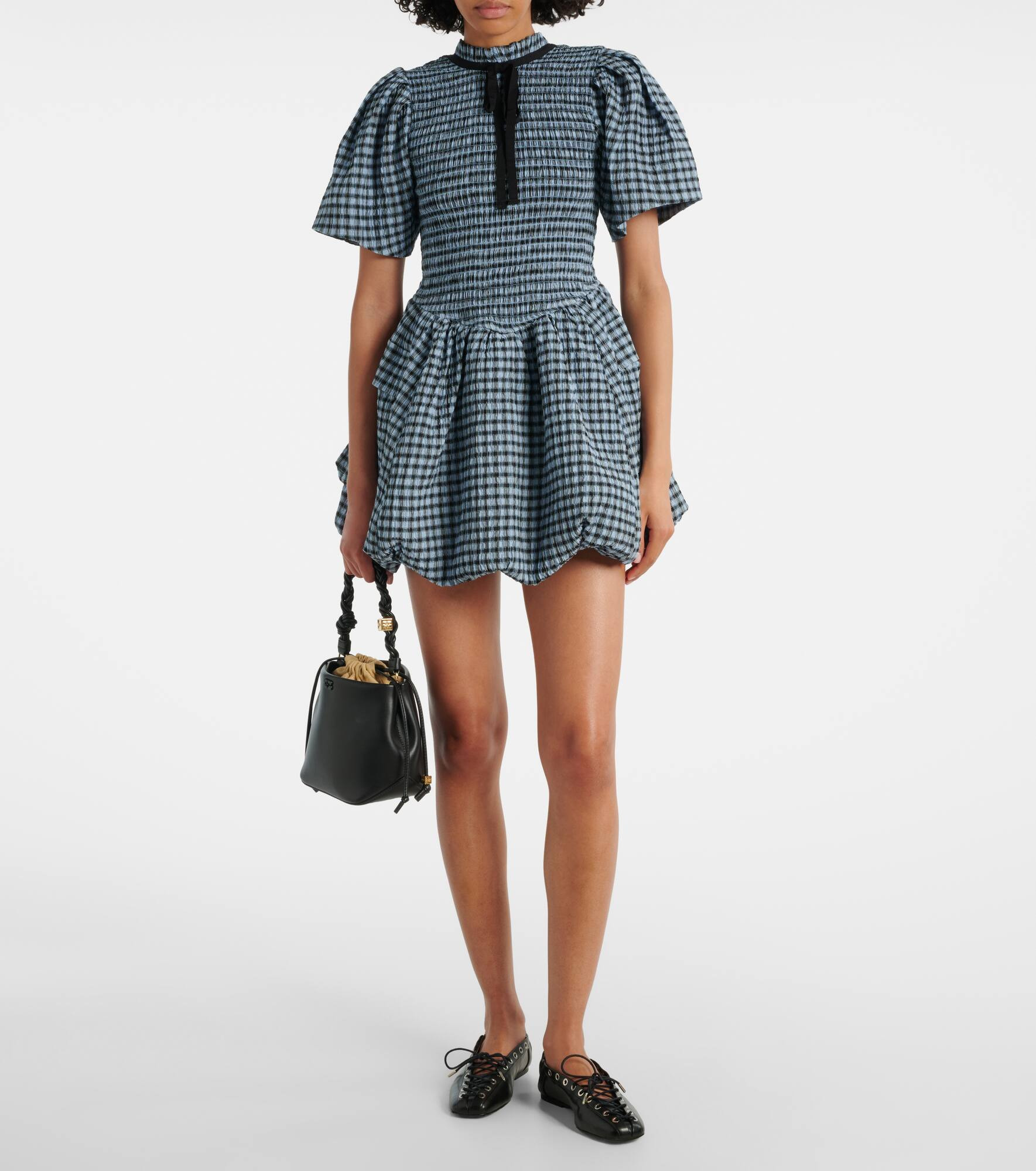 Checked seersucker minidress - 2