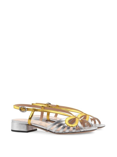 GUCCI Metallic leather sandal outlook