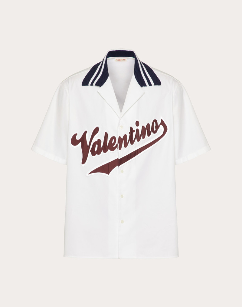 COTTON BOWLING SHIRT WITH VALENTINO PATCH 1