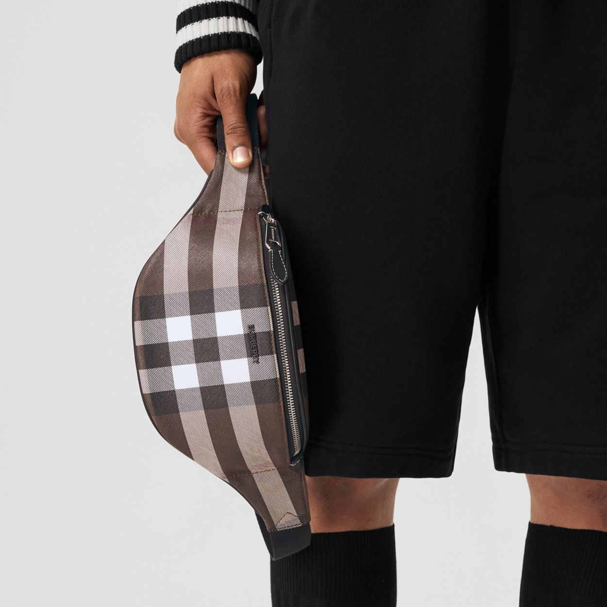 Mini Check and Leather Bum Bag - 3